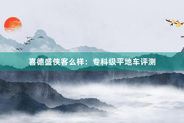 喜德盛侠客么样：专科级平地车评测